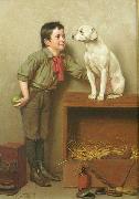 John George Brown His favorite pet oil painting artist
